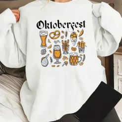 Truien & Vesten Dames*Despoina - Comfortabel oktoberfest-sweatshirt voor dames - Lente/Zomer editie Wit