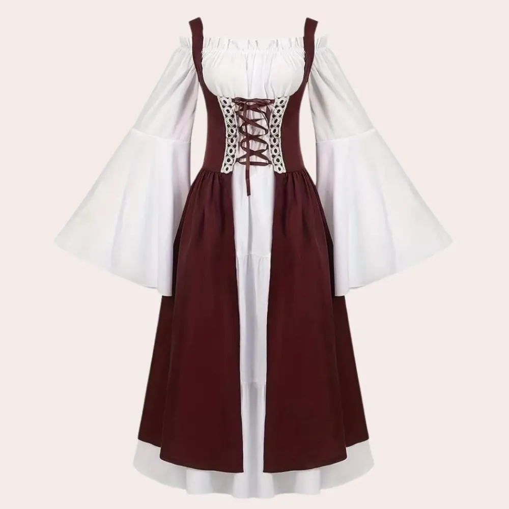 Jurken & Jumpsuits Dames*Dimitra - Vintage Geïnspireerde Zomerse Oktoberfest Maxi Jurk