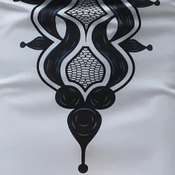 Shirts Heren*Dimitris - Modieus zomershirt met lange mouwen en etnische print Wit