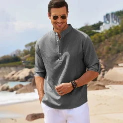 Broeken Heren*DOMINIK - Stijlvol casual zomer overhemd