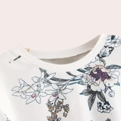 Truien & Vesten Dames*DORIS - Modieuze Bloemen Zomertrui voor Dames Wit