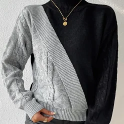 Truien & Vesten Dames*Dorottya - Trendy asymmetrische damestrui voor de zomer Grijs