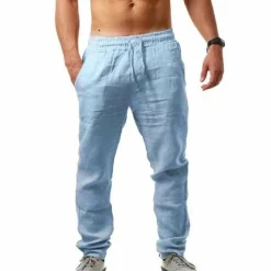 Broeken Heren*Drake - Luchtige zomer linnen broek voor heren