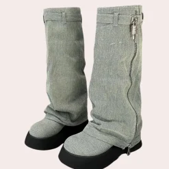 Damesschoenen*DULCE - Trendy Denim Laarzen voor Dames - Zomerse Stijl