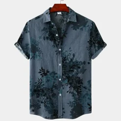 Shirts Heren*EASTON - Zomers gebloemd overhemd voor heren