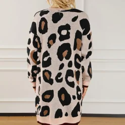 Truien & Vesten Dames*EDELINA - Zomers dames vest met luipaardprint Bruin