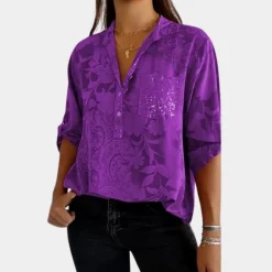 Blazers & Blouses Dames*Edith - Zomerse blouse met verstelbare mouwen voor dames