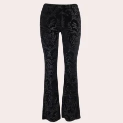 Broeken & Rokken Dames*Edna - Elegante uitlopende damesbroek voor de zomer Zwart