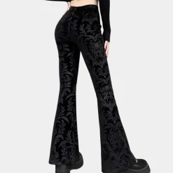 Broeken & Rokken Dames*Edna - Elegante uitlopende damesbroek voor de zomer Zwart