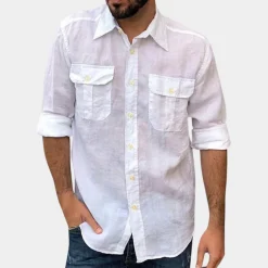 Shirts Heren*Edouard - Luchtig klassiek herenoverhemd met borstzakken voor de zomer