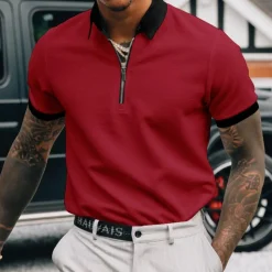 Shirts Heren*Edvard - Elegant Half Rits Poloshirt voor heren - Zomerse Stijl