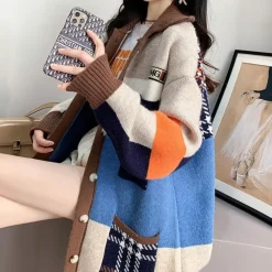 Jassen Dames*Edwina - Stijlvolle gebreide oversized damesjas voor de zomer