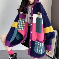 Jassen Dames*Edwina - Stijlvolle gebreide oversized damesjas voor de zomer