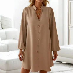 Jurken & Jumpsuits Dames*Effen en ruimvallende zomerjurk voor dames