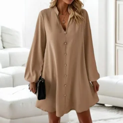 Jurken & Jumpsuits Dames*Effen en ruimvallende zomerjurk voor dames