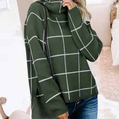 Truien & Vesten Dames*Elda - Modieuze Zomerse Damestrui met Ruitjesmotief