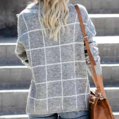 Truien & Vesten Dames*Elda - Modieuze Zomerse Damestrui met Ruitjesmotief