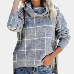 Truien & Vesten Dames*Elda - Modieuze Zomerse Damestrui met Ruitjesmotief