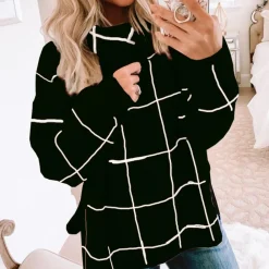 Truien & Vesten Dames*Elda - Modieuze Zomerse Damestrui met Ruitjesmotief