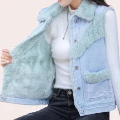 Jassen Dames*ELEANOR - Klassiek Denim Zomervest voor Dames