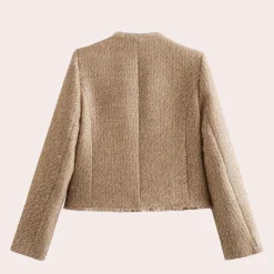 Jassen Dames*Elegant damesjack voor de zomer Khaki