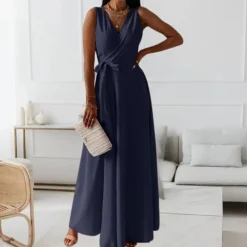 Jurken & Jumpsuits Dames*Elegante dames maxi-jurk met v-hals voor de zomer