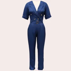 Jurken & Jumpsuits Dames*Elegante damesjumpsuit met v-hals voor de zomer
