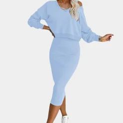 Jurken & Jumpsuits Dames*Elegante damesjurk met trui voor de zomer