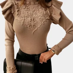 Topjes & Shirts Dames*Elegante damesshirt met lange mouwen voor de zomer