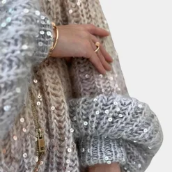 Truien & Vesten Dames*Elegante damestrui met pailletten voor de zomer