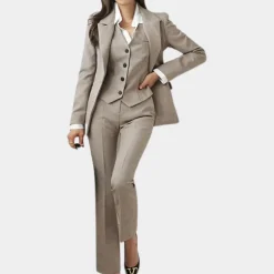 Sets Dames*Elegante 3-delige zomerset voor dames Khaki