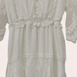 Jurken & Jumpsuits Dames*Elegante en klassieke kanten zomerjurk voor dames Wit