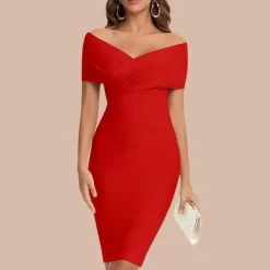 Jurken & Jumpsuits Dames*Elegante off-shoulder zomerjurk voor dames