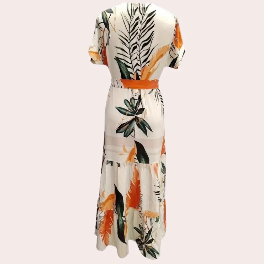 Jurken & Jumpsuits Dames*Elegante zomer bloemenjurk voor dames Oranje