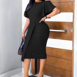 Jurken & Jumpsuits Dames*Elegante zomerjurk met uitlopende mouwen voor dames