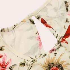 Jurken & Jumpsuits Dames*Elegante zomerse gebloemde maxi jurk voor dames Abrikoos