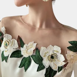 Blazers & Blouses Dames*Elegante zomerse gebloemde damesblouse Beige