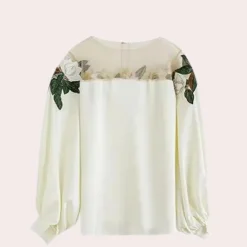 Blazers & Blouses Dames*Elegante zomerse gebloemde damesblouse Beige