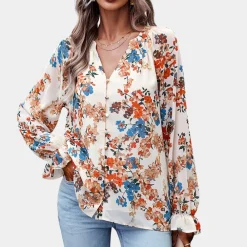 Blazers & Blouses Dames*Elegante zomerse gebloemde damesblouse