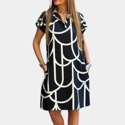 Jurken & Jumpsuits Dames*Elegante zomerse midi-jurk voor dames Zwart