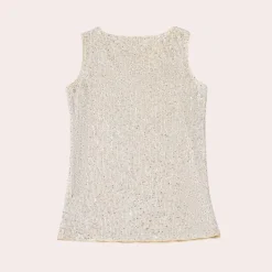 Topjes & Shirts Dames*Elegante zomertop voor dames met glitter Lichtgeel