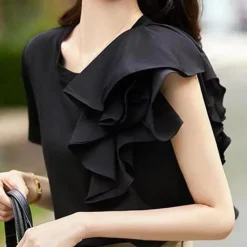 Blazers & Blouses Dames*Elena - Stijlvolle damesblouse met ruches voor de zomer