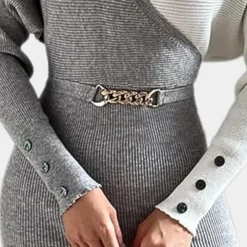 Jurken & Jumpsuits Dames*ELIANE - Luchtige Zomerse Gebreide Jurk voor Dames Grijs