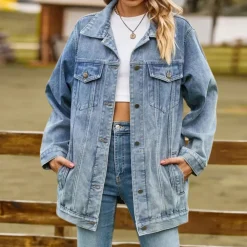 Jassen Dames*Elizabeth - Dames Stijlvol Denim Zomerjack