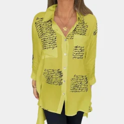 Topjes & Shirts Dames*Elizah - Stijlvol zomers damesshirt met letterprint