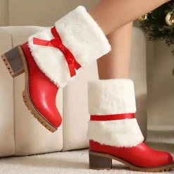 Damesschoenen*ELOISA - Veelzijdige Kerstlaarzen voor Dames Rood