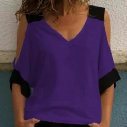 Topjes & Shirts Dames*Elvira - Casual Zomertop met Koude Schouders voor Dames