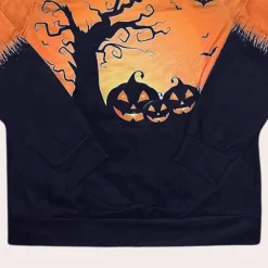 Topjes & Shirts Dames*Elza - Zomerse Halloween sweatshirt voor dames Bruin