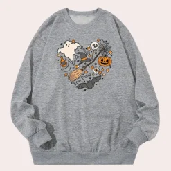 Truien & Vesten Dames*Emese – Relaxed-Fit Zomerse Halloween Sweatshirt voor Vrouwen