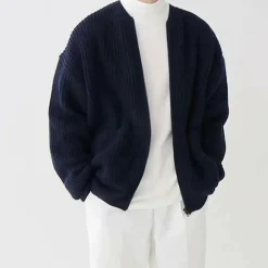 Truien & Vesten Heren*EMILIANO - Luchtige zomer cardigan voor mannen Marine Blauw